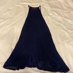 High-Neck Ribbed Dress